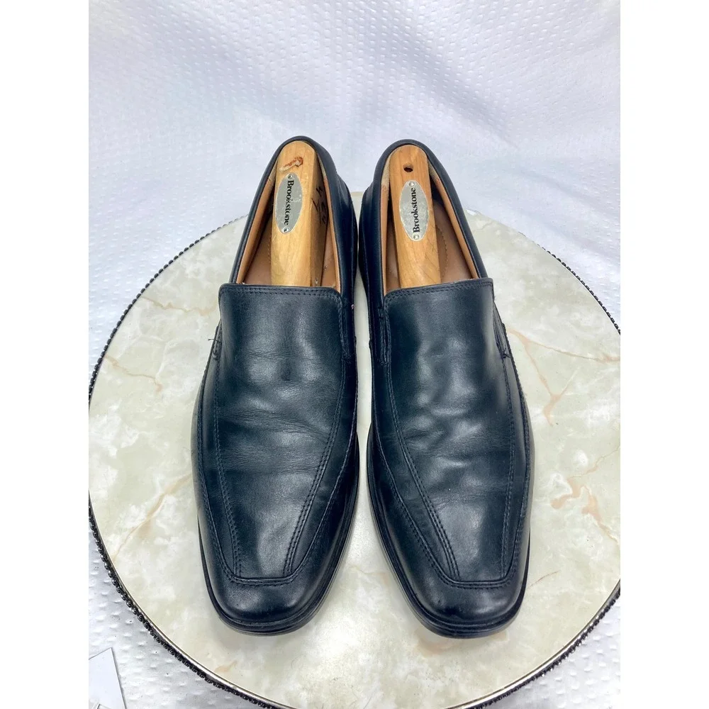 Clarks Tilden Free Leather Slip-On Dress Loafers Mens Sz 8.5W Black Office Shoes